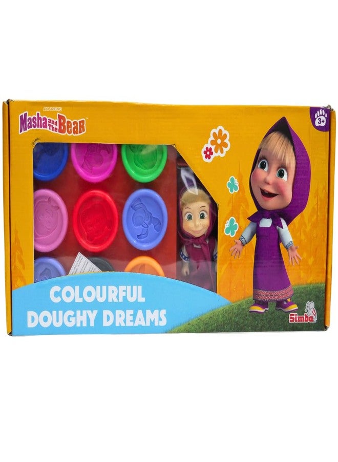 Simba Masha and The Bear Colourful Doughy Dreams Play Dough Set, Includes Masha with Animals Figure and Moulds for Kids 3+ - Image 1